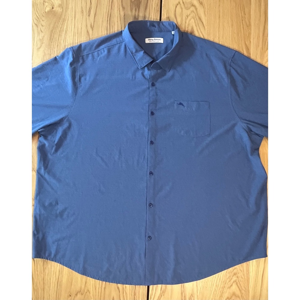 Tommy Bahama IslandZone Button Down Mens 3XLB Blue Coastal Travel Shirt - Picture 2 of 10